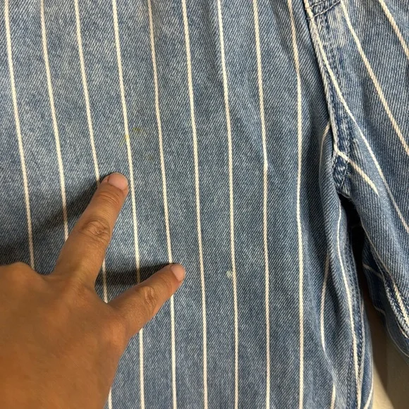 American eagle pin striped high rise mom denim ankle jeans size 4 festival cute - Picture 10 of 12